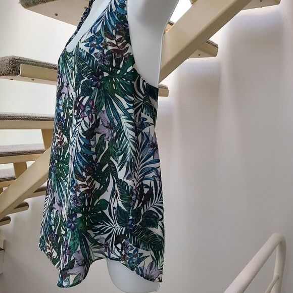 Twik Tropical Print Sleeveless Blouse Sz M - Picture 3 of 8